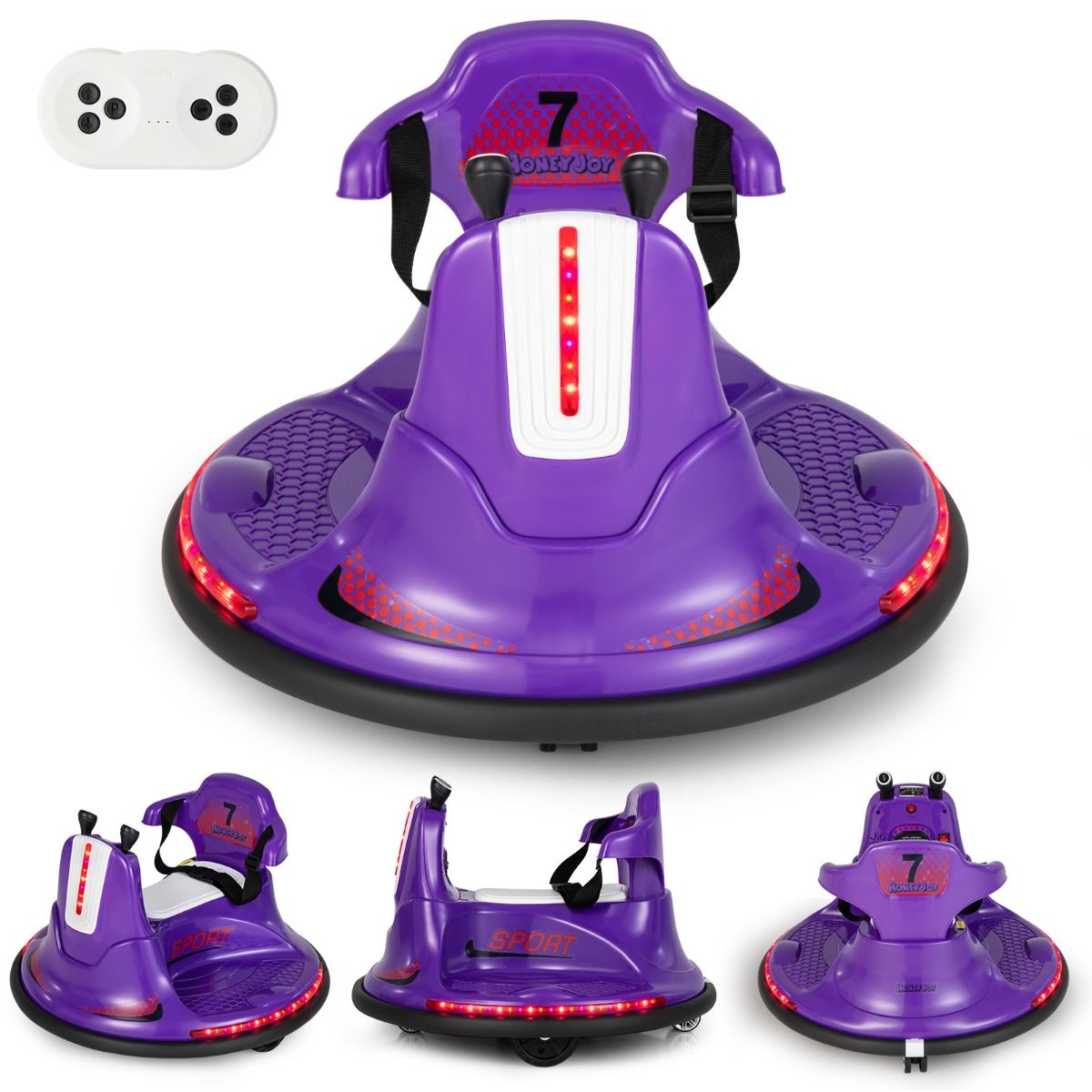 Voiture électrique « Coast » pour enfants - Batterie 6 V - Deux manettes - Rotation à 360° - Bleu