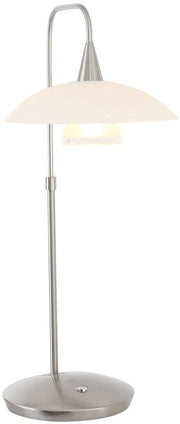 Lampe de table Tallerken 2657ST - Acier/Blanc - Design moderne - Ampoule LED incluse - Steinhauer