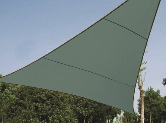 Perel Toile d'ombrage, hydrofuge, 5 x 5 x 5 m, 160 g/m², polyester, triangle, vert-gris