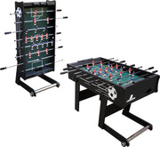 Cougar Scorpion Kick Football Table pliable en noir - Baby-foot avec 2 balles et compteur de score - Baby-foot d'intérieur 126x61x80cm