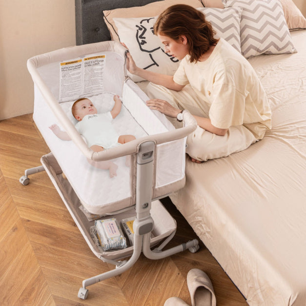 Lit de voyage Coast - 0-6 mois - 6 niveaux de hauteur - 87 x 63 x 85 cm - Beige