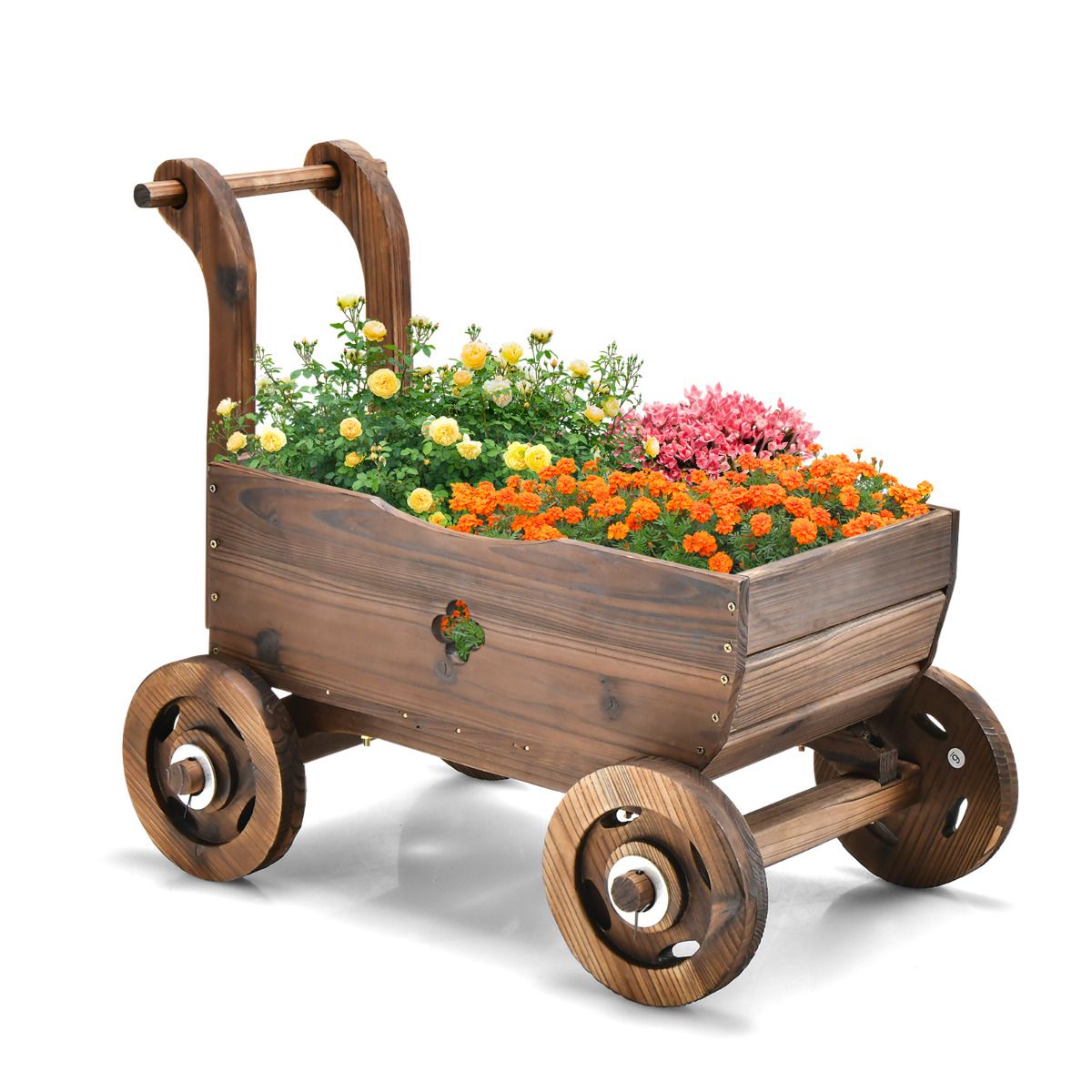 Coast Planter - Forme chariot - Max. 20 kg - 68 x 39 x 54 cm - Marron