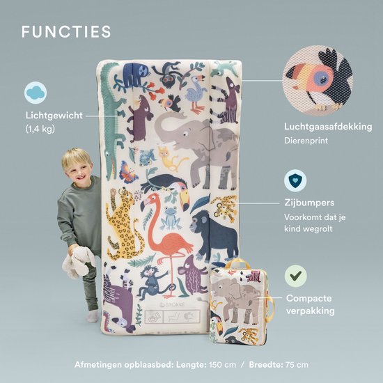 Stokke® JetKids™ Cloudsleeper - Matelas de voyage 150 cm (Animal Family)