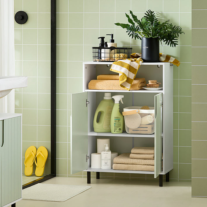 SoBuy Meuble de salle de bain - 2 portes - 60 x 30 x 87 cm - Blanc