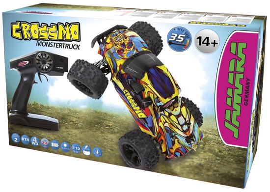 Jamara Crossmo Monster Truck 4x4 à l'échelle 1:10, batterie LiPo, 2,4 GHz