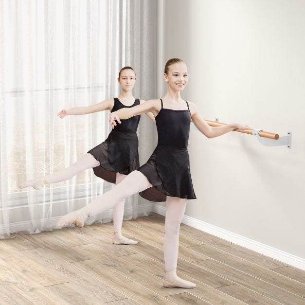 Barre murale de ballet 120 cm Barre de ballet simple Équipement de ballet en hêtre pour le yoga et les étirements pour enfants et adultes