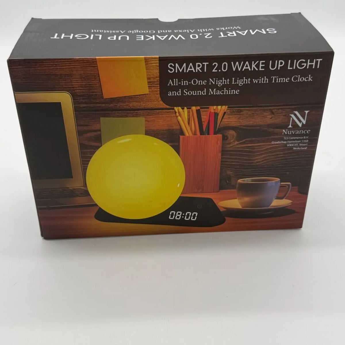 Nuvance Smart 2.0 Wake-up Light – Réveil intelligent avec simulation du lever du soleil, lumière colorée, haut-parleur et commande via une application