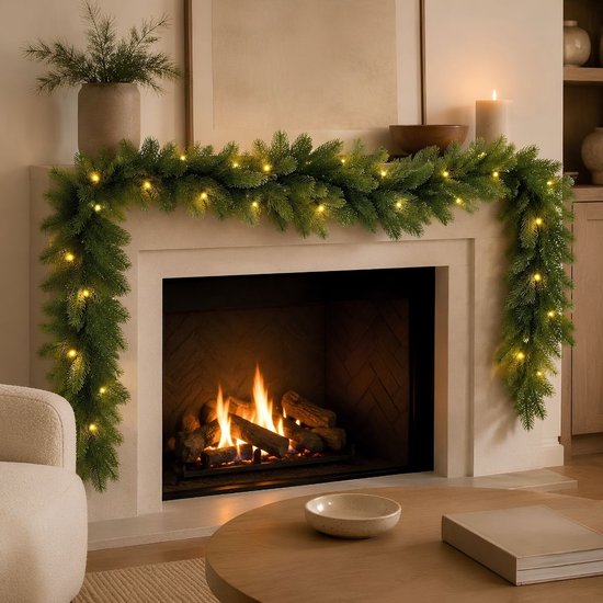 Black Box Trees Nagoya : guirlande lumineuse à LED - Décoration de Noël pour créer une ambiance chaleureuse - Guirlandes de Noël avec 30 LED blanc chaud - Décoration d'intérieur - 180 x Ø20 cm - Vert