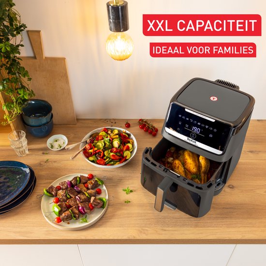 Tefal Easy Fry Silence XXL EY846H - Friteuse à air chaud silencieuse XXL 7 L - 1 700 W - 43 dB - 10 programmes - 55 % plus rapide - Pour 8 personnes