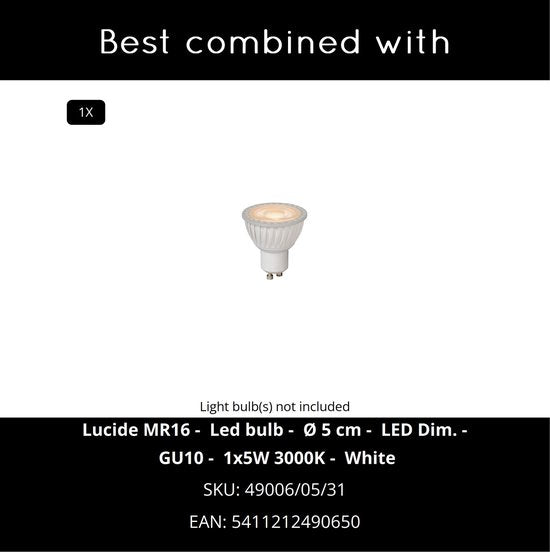 Lucide HESTER - Lampe de lecture - 1xGU10 (MR16) - Blanc