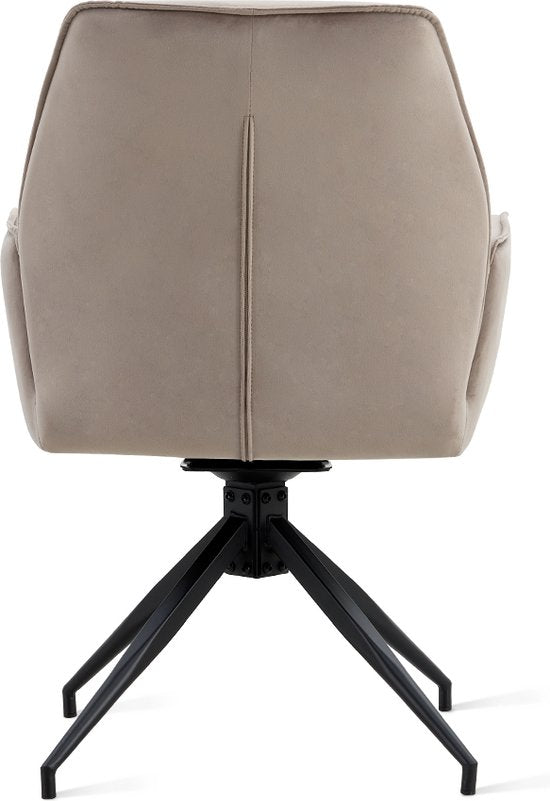 Multifurn Chaise de salle à manger - Lot de 2 - Rotation 180° - 57 x 63 x 90 cm - Taupe