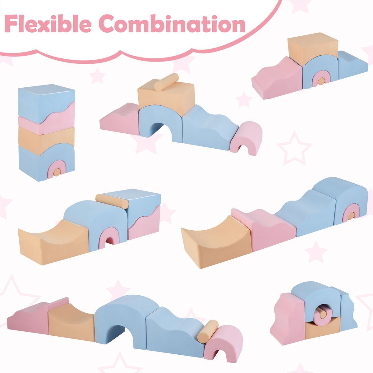 Ensemble de blocs de jeu Coast en mousse - 6 pièces - jouets favorisant la motricité - multicolore
