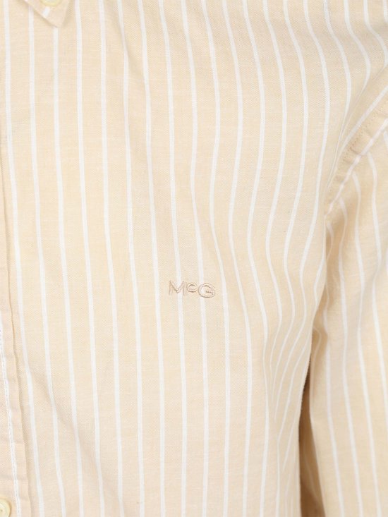 Chemise McGregor en coton et lin à rayures écru - Taille XL - Homme