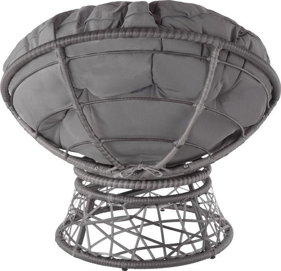 tectake® - Fauteuil papasan en osier Gargano - gris - 403553 - poly-rattan