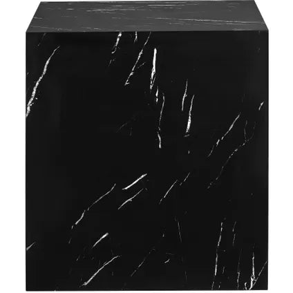 Table basse Lasley de tectake – Aspect marbre – MDF – 45 x 45 x 50,5 cm