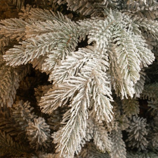 Black Box Trees Grimshaw Boom - Sapin de Noël avec effet givré - Décoration de Noël d'intérieur - Sapin artificiel à charnières - H 215 x Ø 152 cm - Vert