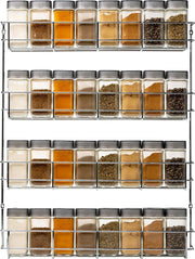 Coninx Spice Rack Metal - Suspendable - pour 32 pots à épices - 4 niveaux de rangement - 405x60x500mm - Chrome