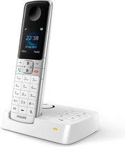 Téléphone sans fil Philips D6351W avec répondeur - Écran 1,8" - Répertoire jusqu'à 100 noms - Reconnaissance des numéros et verrouillage - Plug & Play - Blanc