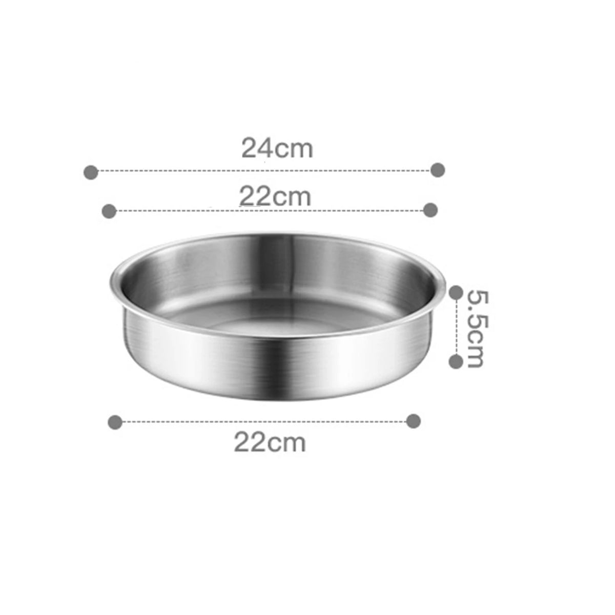 Assiette creuse Maxcook en acier inoxydable 304 - Argent - 24 cm - Incassable, compatible avec le four et l'induction