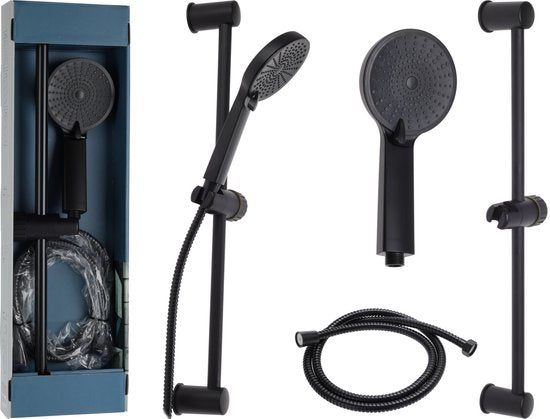Ensemble de douche à 3 fonctions, noir mat - Douchette de salle de bains.