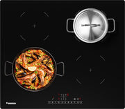 Table de cuisson à induction KitchenBrothers - encastrable - 60 cm - 4 zones - 1 et 2 phases - Jusqu'à 2400W - Noir