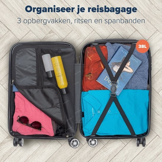 Valise - TRVLMORE - Bagage à main - 54x36x20cm - 38L - Or rose