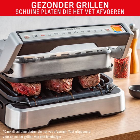 Tefal OptiGrill 2-en-1 GC772D - Gril de table - Gril et barbecue intelligents