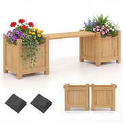 Banc de jardin trois-en-un Coast avec jardinières - banc avec espace de rangement - bois de sapin - couleur naturelle