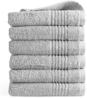 PHLOX Supreme Towels 50x100 cm - Lot de 6 - Serviettes en coton épais gris clair