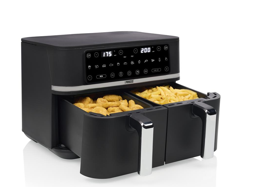 Friteuse Princess 183050 Airfryer à double panier - Noir - 36,1 x 29 x 40 cm