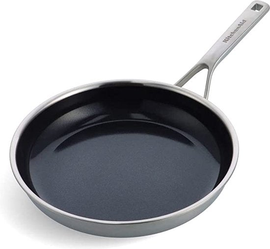 Poêle KitchenAid Multi-Ply ø 28 cm - acier inoxydable - compatible induction - antiadhésive - sans PFAS