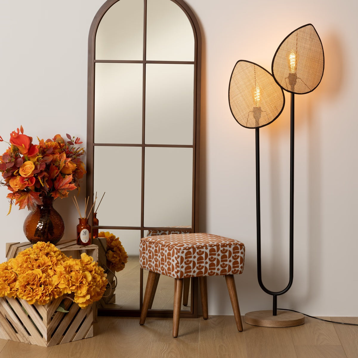 Lampadaire Atmosphera Olme - métal et bois naturel - 143 cm