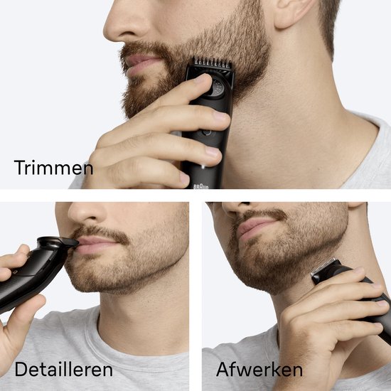 Tondeuse à barbe Braun Series 5 BT5520 + 4 accessoires - 40 longueurs - Lame de rasage tranchante - Noir