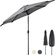 Parasol à mât Tristar - 300 cm, rond - Jardin et balcon - Inclinable - Housse de protection incluse - PA-7903 - Gris foncé