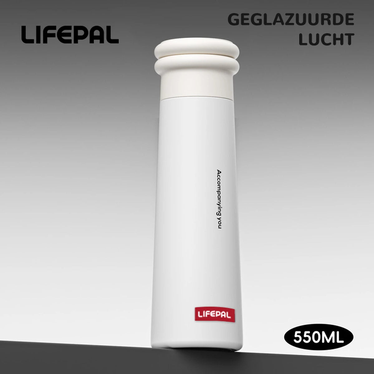 Gourde LIFEPAL BF25B571 avec support magnétique pour téléphone - 550 ml - blanche