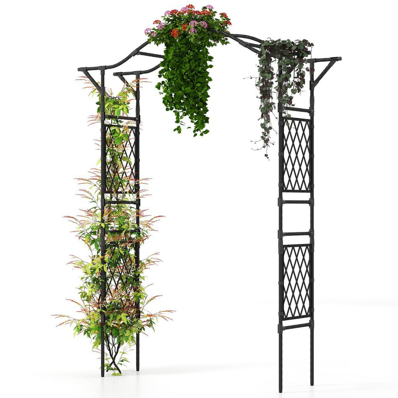 Coast Arche à roses en métal - treillis pour plantes de jardin - arche de porte - noir - 170 x 39 x 210 cm