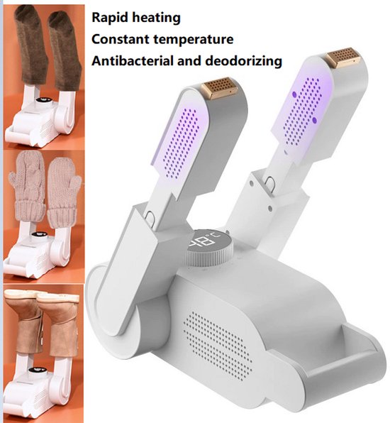 FUEGOBIRD - Sèche-chaussures - Avec minuterie - Fonction ozone/séchage - Durée réglable - Température constante de 48 °C - Sèche-chaussures - Lampe UV + charbon actif - Double protection antibactérienne - Nouvelle mise à jour en 2026