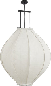 Lampe pendante - Mica Decorations  - H94 x Ø70 cm - Lin - Blanc cassé