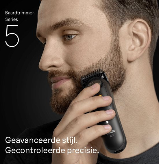 Tondeuse à barbe Braun Series 5 BT5520 + 4 accessoires - 40 longueurs - Lame de rasage tranchante - Noir