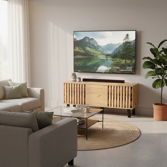 VDD Home - Meuble TV - Meuble TV suspendu - Bois - 130 x 53 x 40 cm - À poser ou à suspendre