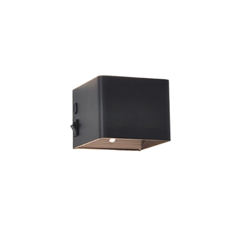 Techvavo® Applique murale rechargeable noire - 1 pièce - 19x4x1.8 cm - Détecteur de mouvement intelligent - Pour l'intérieur - Rechargeable par USB - Sans fil - Salon, salle de bain, chambre à coucher