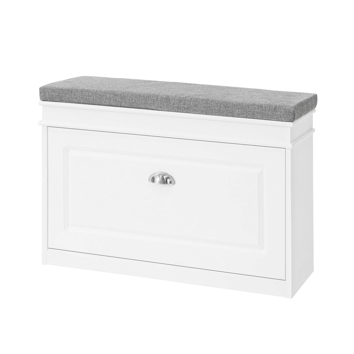 Meuble à chaussures - SoBuy - Avec siège rembourré - Max. 150 kg - 75 x 24 x 51 cm - Blanc/gris