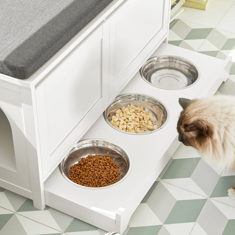 SoBuy FSR136-W Maison pour chat, banc pour chat, armoire pour chat, armoire pour chat, banc à chaussures, étagère à chaussures, tabouret à chaussures