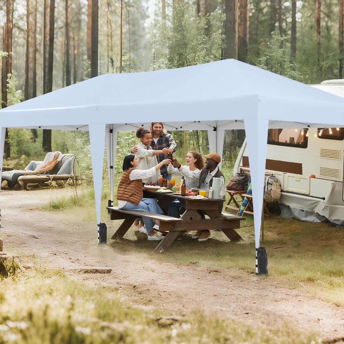 Tente de fête pop-up Coast - pavillon pliable - protection UV 50+ - blanc 3 x 6 m