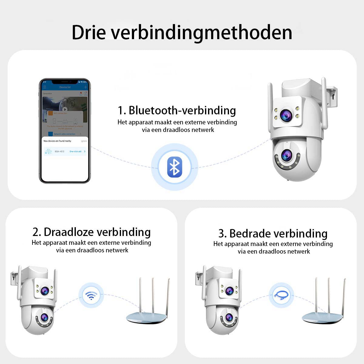 Caméra de sécurité d'extérieur JOOAN HD 2K - double objectif - Wi-Fi double bande 5 GHz et 2,4 GHz