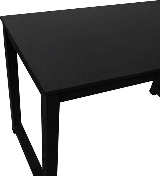 Bureau table informatique - table de cuisine - métal bois - 120 cm x 60 cm - noir