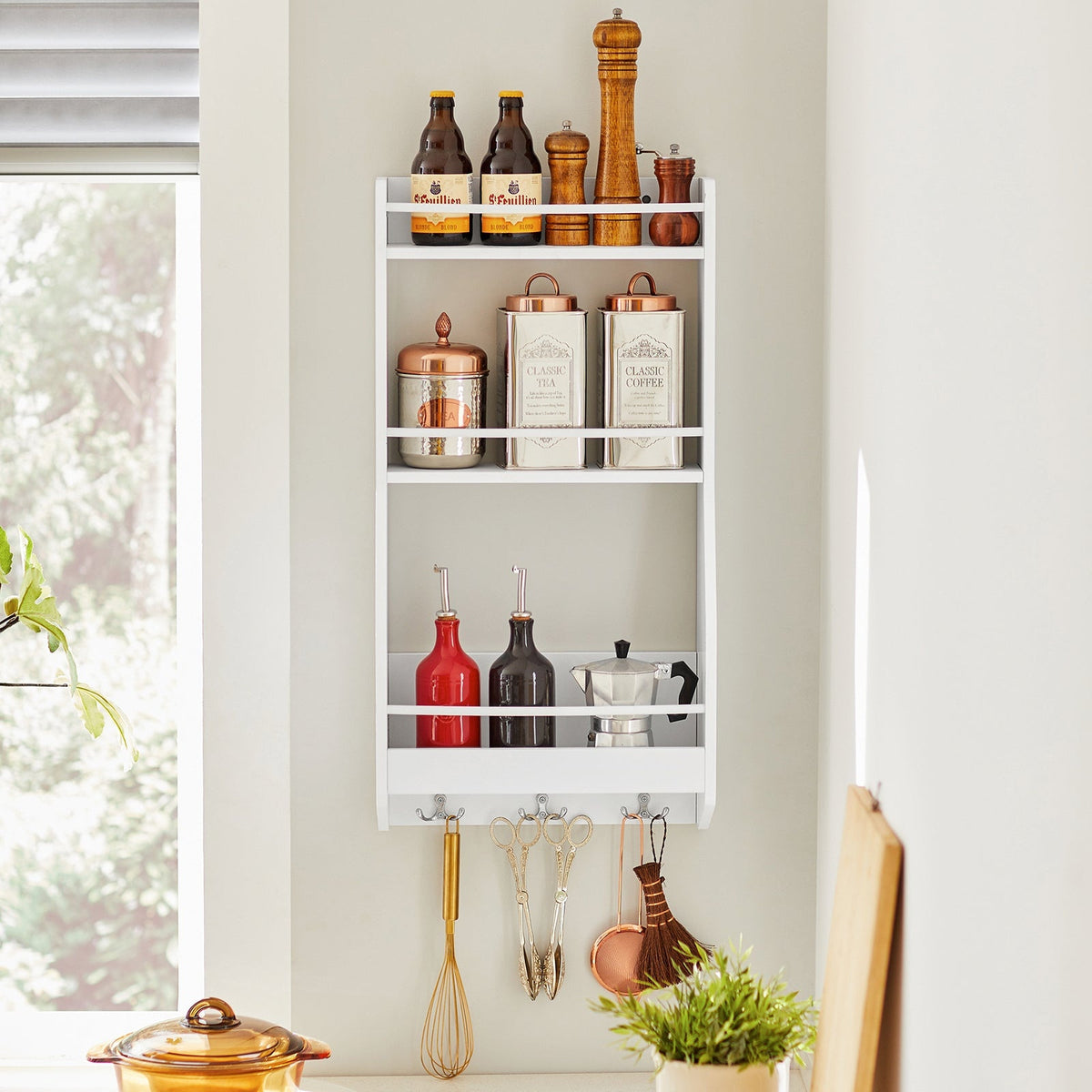 SoBuy Armoire murale de cuisine - Blanc - 38 x 17 x 75 cm