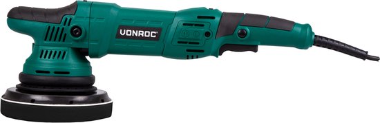 VONROC Polisseuse excentrique - Polisseuse - 1050W - Ø150MM - Démarrage progressif - Inclus 4 disques, support et sac