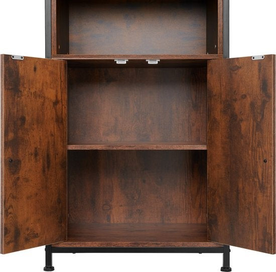tectake - Armoire murale Doncaster 60x38x125cm - brun foncé industriel