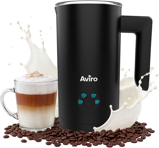 Aviro Milk Frother With Spout - Electric - 300ML - 4-in-1 - Milk Frother - Milk Whiskisk - Milk Frother - Black